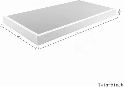 Vista 2 de Panana Base de cama con somier de 5 pulgadas, acero resistente con funda de tela, base de colchón, marco de madera, listones de metal, fácil