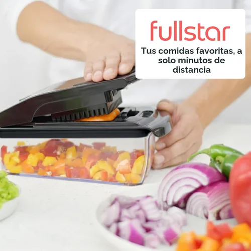 Vista 9 de Fullstar The Original Pro Chopper - Picador de verduras y espiralizador, picador de alimentos con recipiente, rebanador de frutas, utensilios