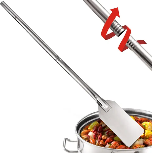 Vista 8 de ARC WS090 - Paleta mezcladora de acero inoxidable de 36 pulgadas con roscas, mango extraíble, paleta de agitación larga para cocinar lotes grandes