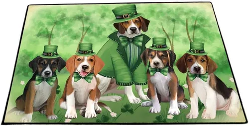 Vista 26 de Doggie of the Day American English Foxhound Dogs Floor Mat - 4th of July Independence Day - Best Dog Doormat - Protector Decor - Unique Portrait Art