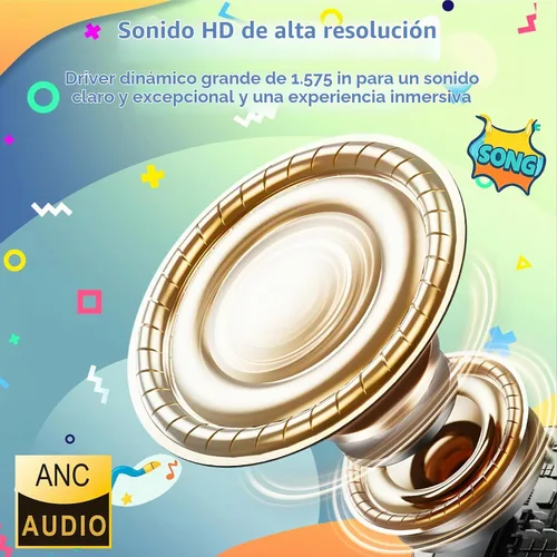 Vista 3 de Auriculares USB C para niños con cancelación activa de ruido en la escuela Azul