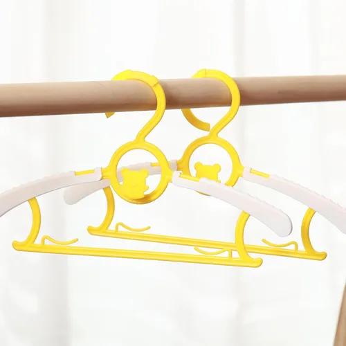 Vista 8 de Perchas de bebé para armario de guardería, paquete de 40 perchas de plástico para niños, ahorro de espacio, antideslizantes, extensibles, para niños
