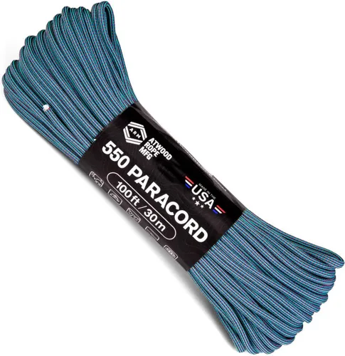 Vista 27 de Atwood Rope MFG Cuerda de paracaídas de nailon 550 que cambia de color, 100 pies, 7 hebras, equipo de supervivencia exterior, fabricado en Estados