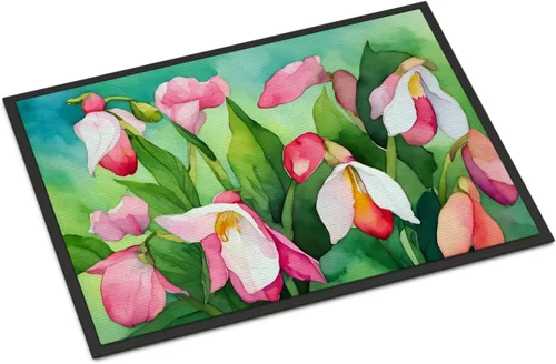 Vista 40 de Caroline's Treasures DAC1621MAT - Felpudo con diseño de camelia en acuarela de 18 x 27 pulgadas, tapete para puerta delantera, para interiores