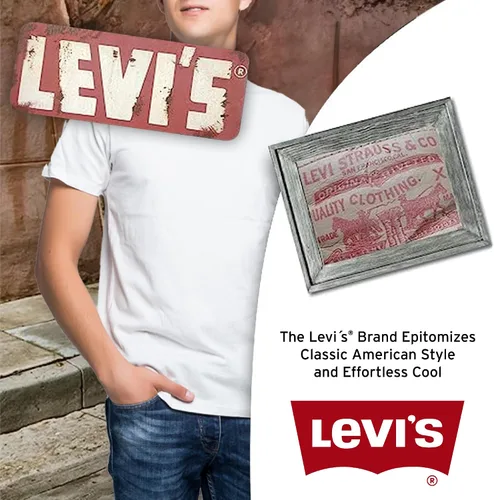 Vista 6 de Levi's Paquete de 4 camisetas ligeras de cuello redondo para hombre, 100% algodón