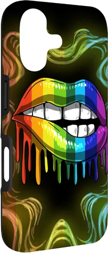 Vista 3 de Rainbow Lip Drip Lesbiana Gay Pride Bisexual Transgénero LGBT Funda para iPhone 17