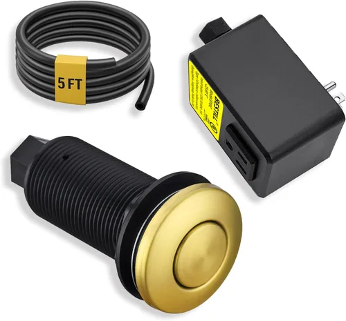 Vista 18 de BESTILL Kit de interruptor de aire para eliminación de basura - Certificado UL, botón de interruptor superior de fregadero sin cable para triturador