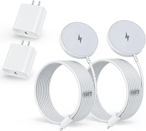 Vista 8 de Magnetic iPhone Wireless Charger 15W Mag Safe Fast Wireless Charger Pad 3FT [Apple MFi Certified] 2Pack Wireless Mag Charging Compatible with