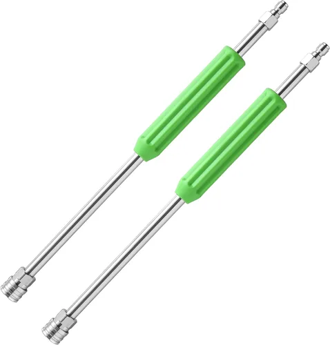 Vista 9 de RIDGE WASHER Varita de extensión para lavadora a presión, lanza de acero inoxidable de 17 pulgadas con cubierta protectora verde, conexión rápida