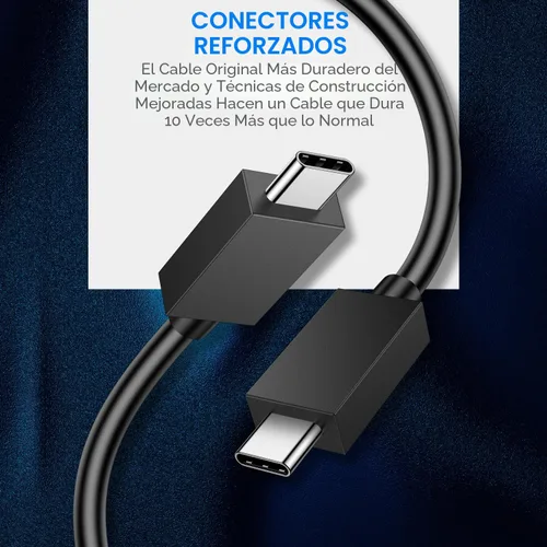 Vista 3 de Cargador para controlador PS5 – Pack de 2 cables de carga de 1.52 m OEM originales de 3A con cable de datos USB C a USB C, accesorios