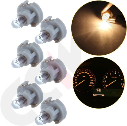 Vista 2 de cciyu Paquete de 6 bombillas halógenas de cuña T3 Neo de color blanco cálido para luz A/C de 12 V