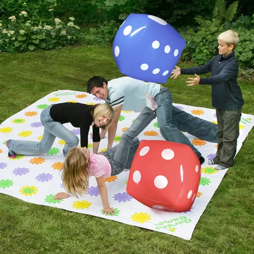 Vista 4 de Novelty Place Dados inflables jumbo de 16 pulgadas (paquete de 2) – Dados gigantes rojos y azules para juegos de mesa en interiores y exteriores