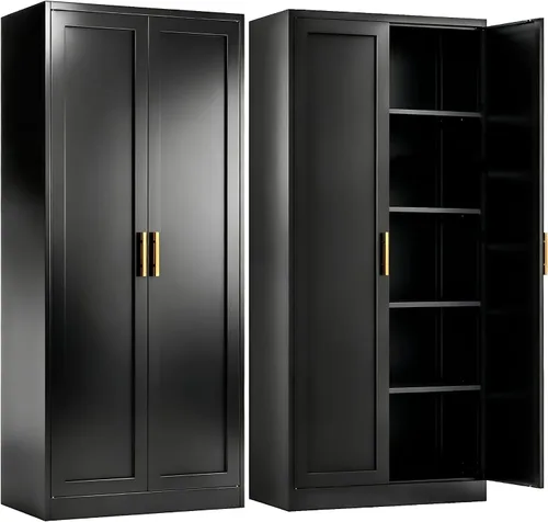 Vista 18 de Gabinete de almacenamiento de metal, 36 pulgadas de alto x 32 pulgadas de ancho x 16 pulgadas de profundidad, gabinete de almacenamiento de metal