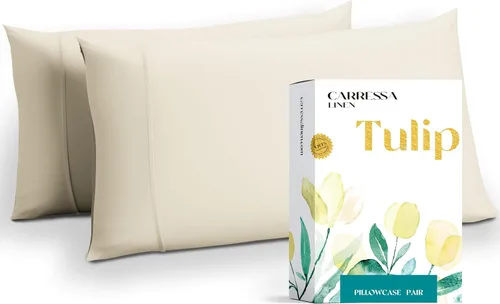 Vista 29 de Carressa Linen - Juego de sábanas individuales 100% algodón egipcio - Juego de sábanas individuales de 800 hilos de algodón egipcio