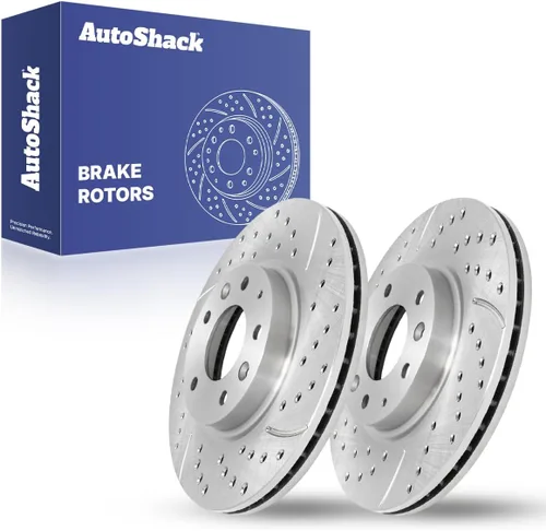 Vista 5 de AutoShack 11.76" (298.7 mm) Rotores de freno ventilados, perforados y ranurados delanteros con recubrimiento de repuesto para 2006-2012 Ford Fusion