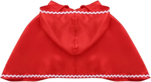 Vista 7 de Fldy Capa roja con capucha para niños, para Navidad, Halloween, juego de rol, cosplay, fiesta, ropa de disfraces