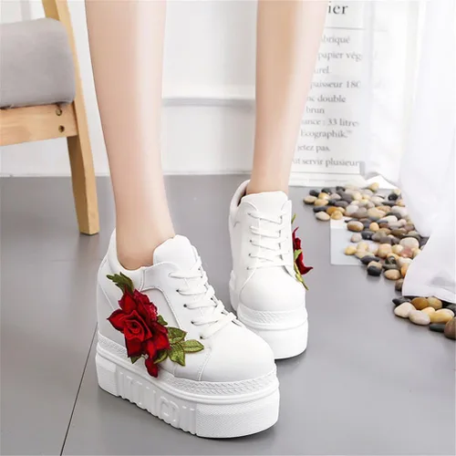 Vista 2 de ACE SHOCK - Zapato deportivo de moda para mujer, con tacón alto de plataforma oculta. Zapatos para caminar, novias, zapatos de boda