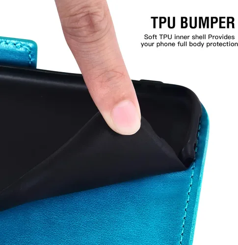 Vista 7 de Asuwish Funda de teléfono para Samsung Galaxy A04e con protector de pantalla de vidrio templado y soporte de cuero para tarjetas de crédito