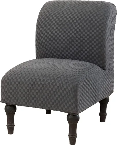 Vista 11 de JIAN YA NA Funda para silla decorativa sin brazos, funda elástica para silla sin brazos, fundas de terciopelo para sillas sin brazos, fundas Beige