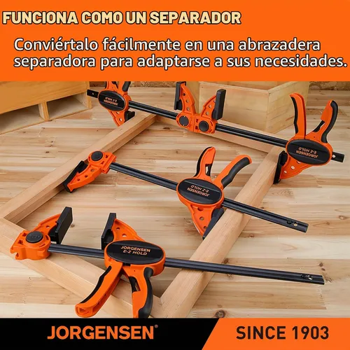 Vista 7 de JORGENSEN E-Z Hold - Paquete de 2 abrazaderas de barra de carpintería