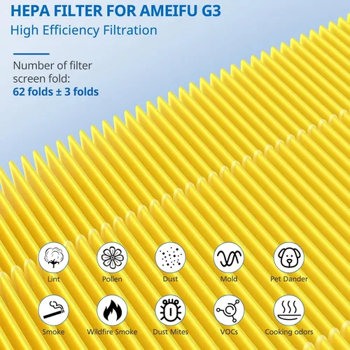 Vista 8 de Filtro G3 para el cuidado de mascotas compatible con AME G3 Sferf-30 (FXAP2W) purificador de aire para VEWIOR ClearAir-A3 Filtro purificador de aire