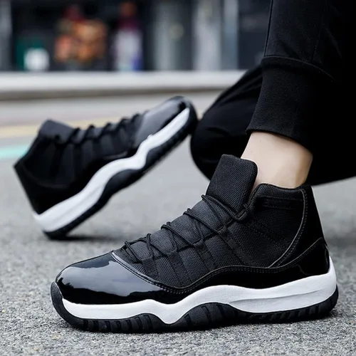 Vista 3 de MODGE Zapatos deportivos de baloncesto de caña alta para hombre, ligeros, transpirables, antideslizantes, que absorben los golpes