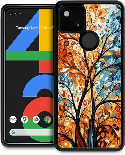 Vista 147 de Compatible con Google Pixel 4A 5G Mobile Case Creative Acrylic Panel trasero Silicona Protección Grip especialmente diseñado para Google Pixel 4A 5G