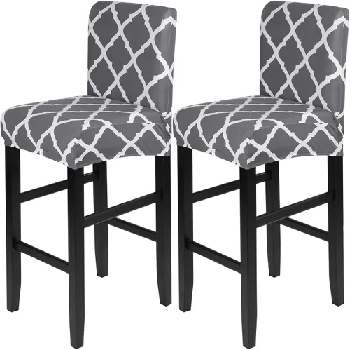 Vista 55 de SearchI Juego de 2 fundas para taburetes de bar, fundas de asiento de taburete elásticas y lavables, fundas para sillas de altura de mostrador