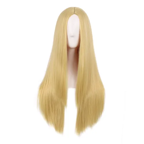 Vista 15 de MapofBeauty - Peluca sintética larga especial para mujer, de 28 pulgadas (70 cm), cabello lacio, color negro