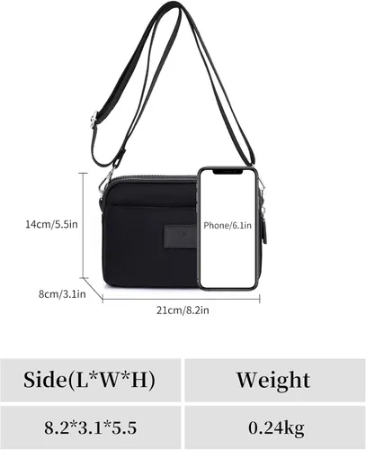 Vista 2 de NOTAG Monederos cruzados de nailon multibolsillos para mujer, bolsos y bolsos diarios