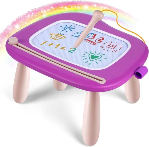 Vista 11 de Smasiagon - Pizarra de dibujo magnética para niños, juguetes para niñas de 1 a 2 años, pizarra de garabatos portátil para aprender y juguetes