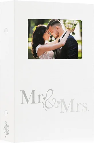 Vista 17 de Lanpn Álbum de fotos de boda de 4 x 6 pulgadas, 2 paquetes, cada paquete tiene capacidad para 50 imágenes, mini álbumes de fotos de boda