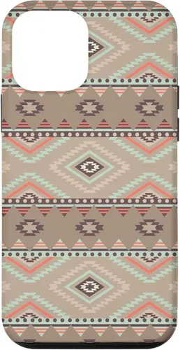 Vista 16 de Funda rústica para iPhone 16 con patrón azteca occidental bohemio
