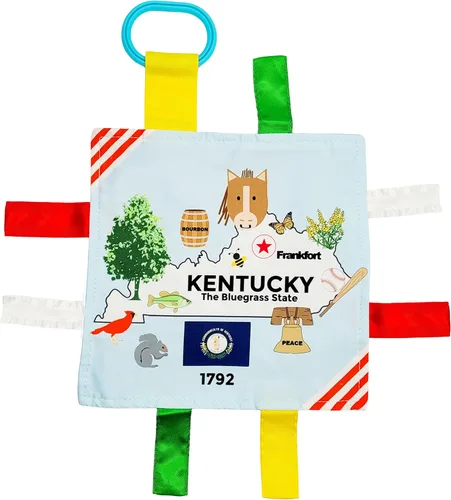 Vista 26 de Baby Jack & Co - Cochecito de juguete para bebés de 8 x 8 pulgadas con etiqueta del estado de Arkansas, juguetes arrugados para desarrollar cinco