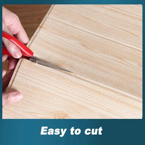 Vista 4 de Papel tapiz autoadhesivo de grano de madera, paneles de pared de espuma autoadhesivos, para dormitorio, sala de estar, revestimiento de pared