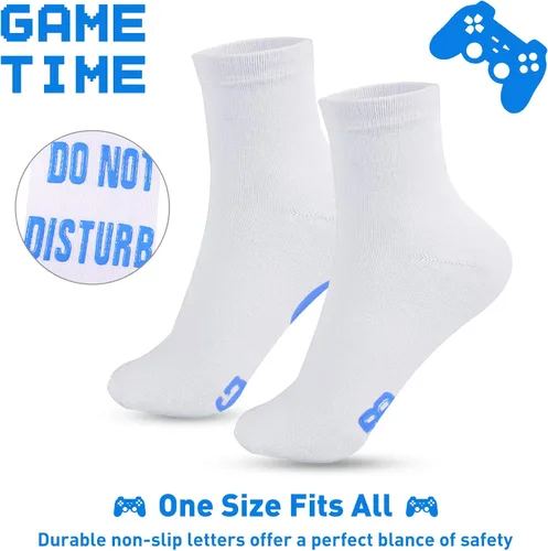 Vista 7 de QAPIZM Calcetines para juegos "No molestar, estoy jugando", ideas de regalo para hombres, día de San Valentín, niños, niños, calcetines