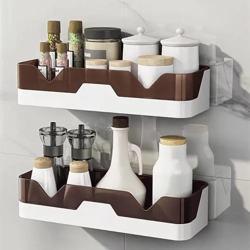 Vista 5 de MRPAPA Organizador de baño, organizador de ducha, paquete de 2 estantes de baño montados en la pared, organización y almacenamiento de baño, soporte
