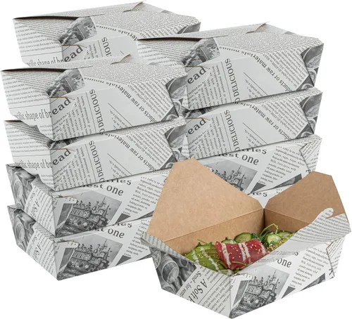 Vista 55 de Restaurantware Bio Tek - Cajas para llevar de 30 onzas, 200 loncheras para llevar, cierre de tabulación, resistentes al calor, desechables, de papel