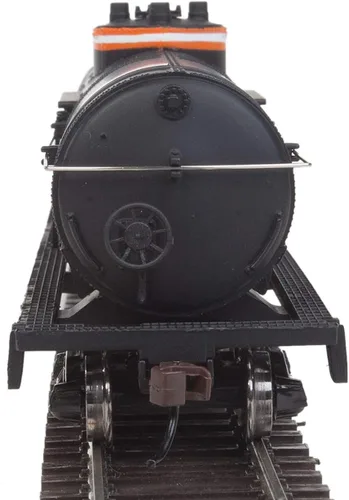 Vista 3 de Walthers Trainline HO Scale Model Santa Fe Tank Car, Negro/Naranja/Blanco