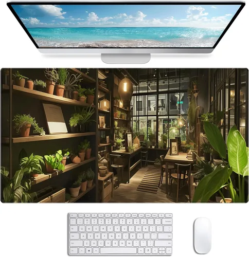 Vista 12 de Alfombrilla de ratón para juegos grande con bandera americana, alfombrilla XXL para laptop y teclado, decoración de escritorio de oficina de 35.4 x