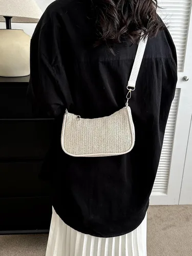 Vista 5 de Verdusa Bolsos cruzados de paja para mujer, bolsos pequeños tejidos