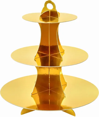 Vista 12 de Soleebee Soporte redondo de 3 niveles para cupcakes, torre de cartón para cupcakes, torre de soporte para pasteles de postre para decoración