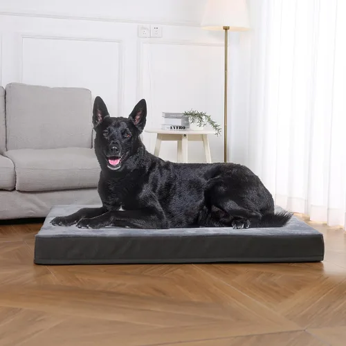Vista 7 de Amazon Basics Cama para perros con espuma viscoelástica de gel refrescante, soporte de alivio de presión para perros de hasta 90 libras, parte