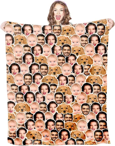 Vista 18 de Mantas personalizadas con fotos, 1 foto, manta personalizada, regalos personalizados para mamá, papá, pareja, novia, novio, esposa, marido, 8 tamaños