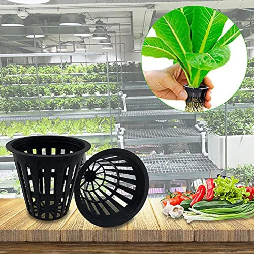 Vista 5 de 100 macetas de red resistentes de 2 pulgadas, vasos hidropónicos de malla ranurada para jardín, macetas de red para plantas y vivero