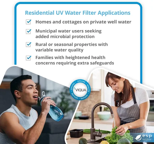 Vista 9 de VIQUA Sistema de agua ultravioleta de acero inoxidable VH200 Home - 9 GPM 35W