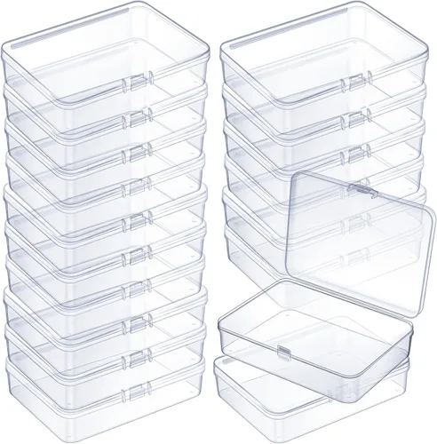 Vista 50 de 6 piezas de mini contenedores de almacenamiento de cuentas de plástico transparente para recolectar artículos pequeños, cuentas, joyas, tarjetas