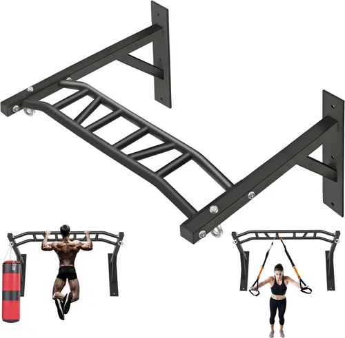 Vista 11 de Upgrade Pull Up Bar Wall Mounted,Heavy Duty Multi Grip Chin Up Bar for Strength Training, 600 lbs Capacity, Durable Steel Construction, Perfect for