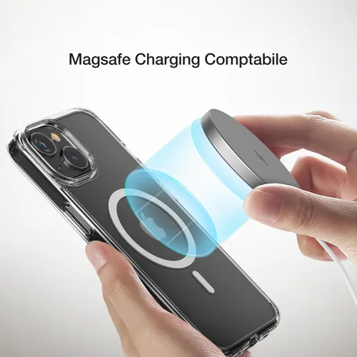 Vista 6 de Encased MAG - Funda para cinturón diseñada para iPhone 15 con clip de funda, tecnología protectora AirGuard (negro/transparente) compatible