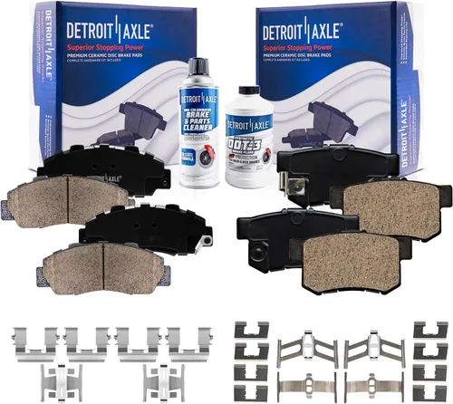 Vista 145 de Detroit Axle - Pastillas de freno traseras para Toyota Prius 2012-2015 Prius Plug-In 2017-2018 Corolla iM 2016 Sion iM 2011-2017 Lexus CT200h